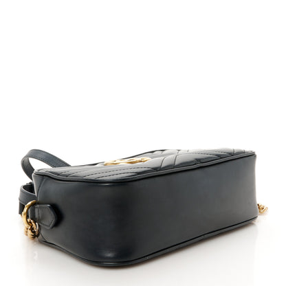 Gucci Calfskin Matelasse Small GG Marmont Chain Shoulder Bag Black 4 of 11