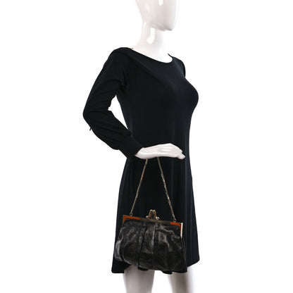 Christian Louboutin Crinkled Nappa Loubi Lula Mini Frame Clutch Black 2 of 8