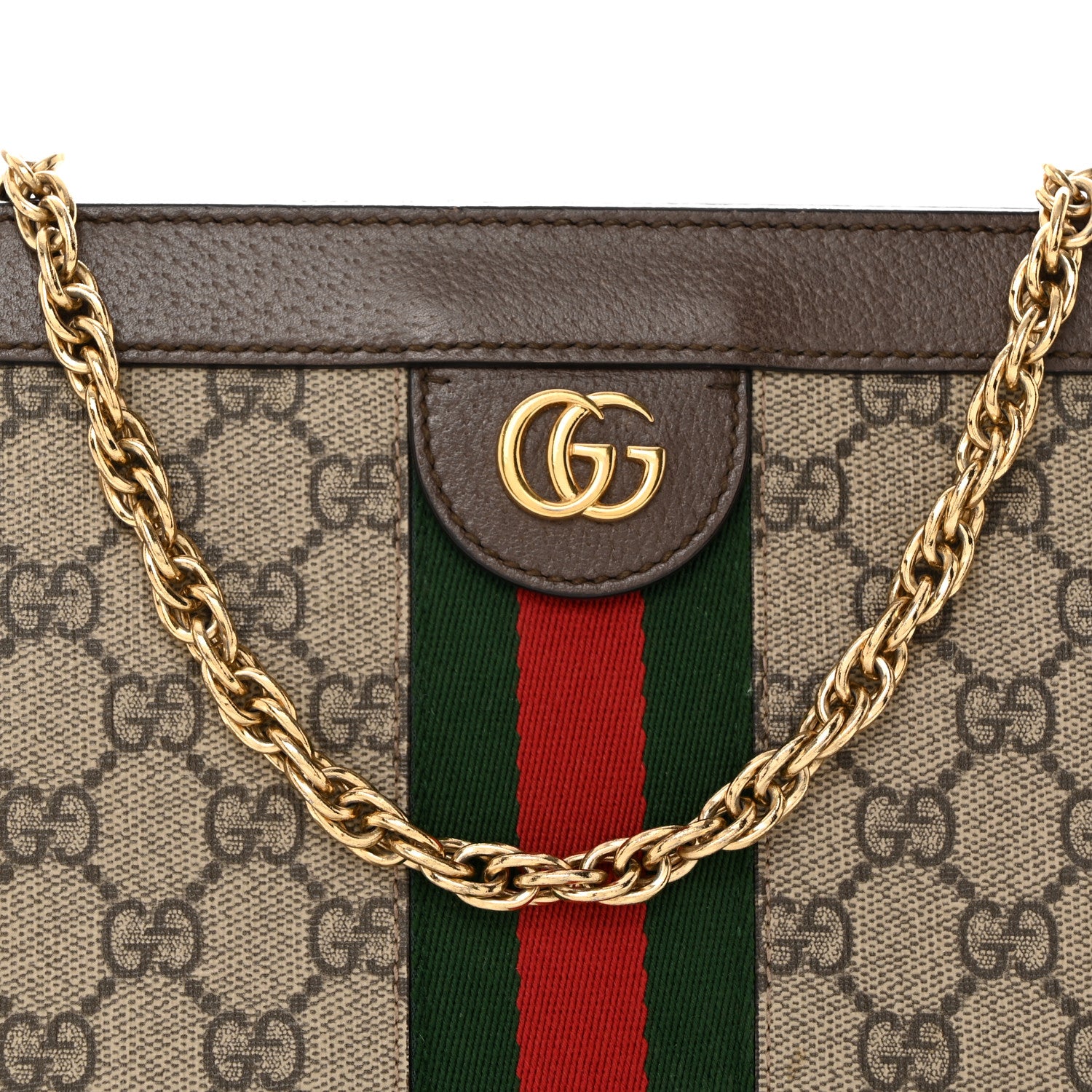 Gucci GG Supreme Monogram Web Small Ophidia Chain Shoulder Bag Brown 8 of 10