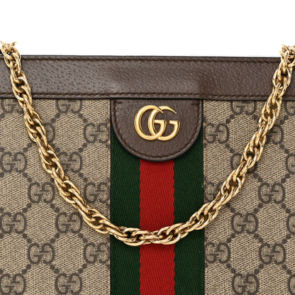 Gucci GG Supreme Monogram Web Small Ophidia Chain Shoulder Bag Brown 8 of 10