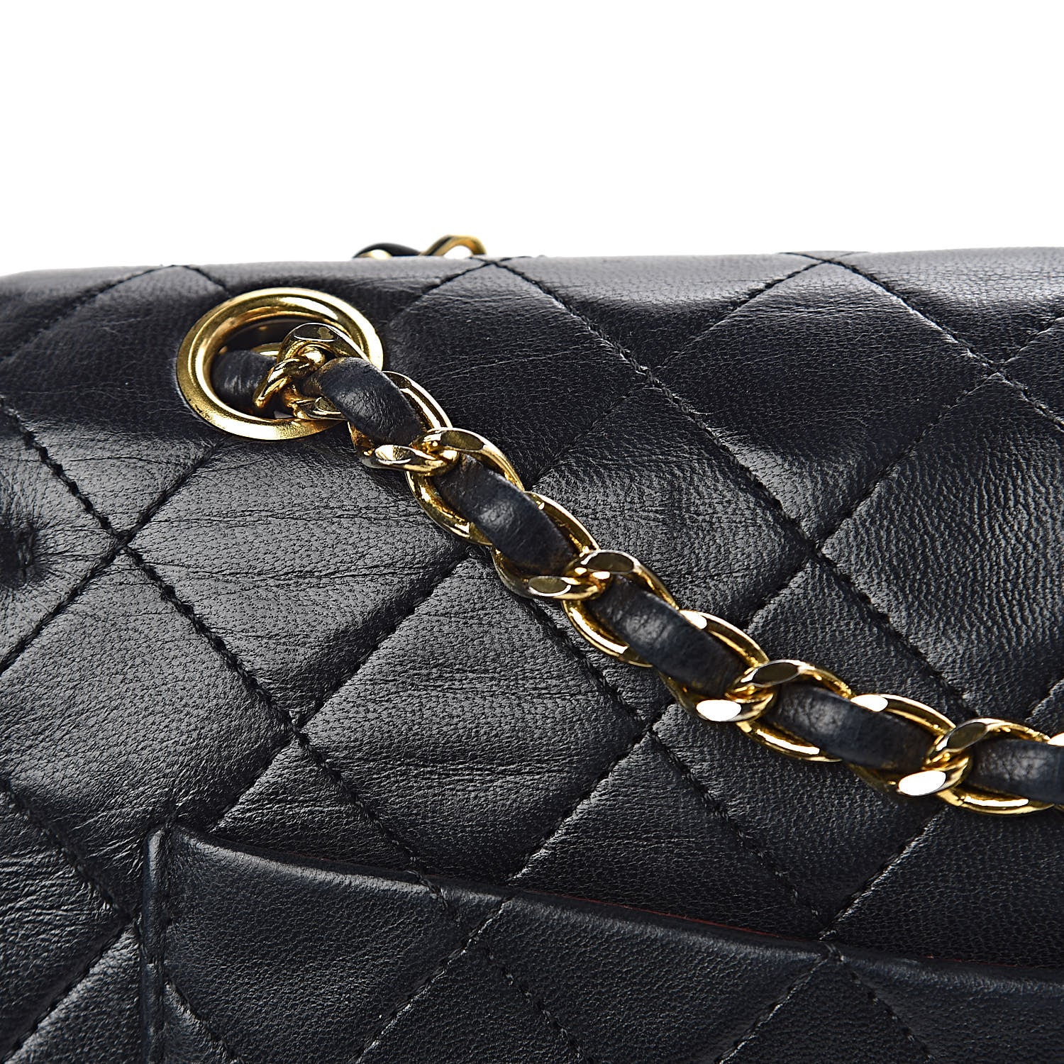 Chanel Lambskin Quilted Medium Double Flap Bag Black 9 of 16