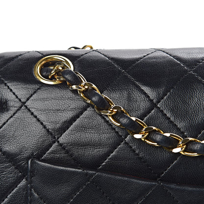 Chanel Lambskin Quilted Medium Double Flap Bag Black 9 of 16