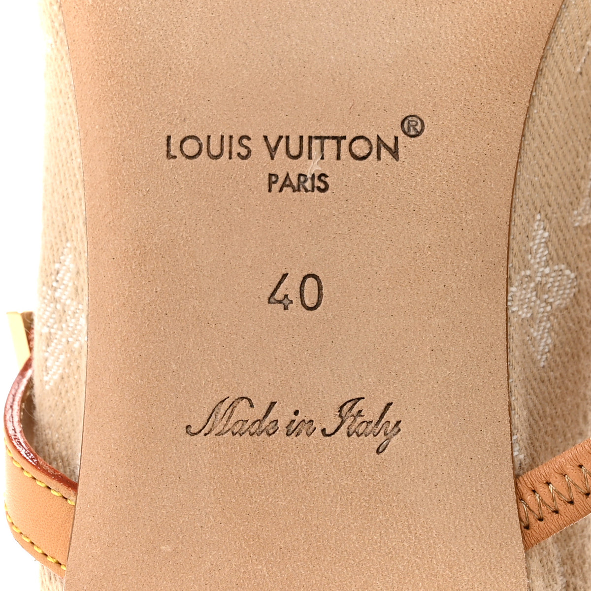 Denim Monogram Romy Flat Ballerinas 40 Greige