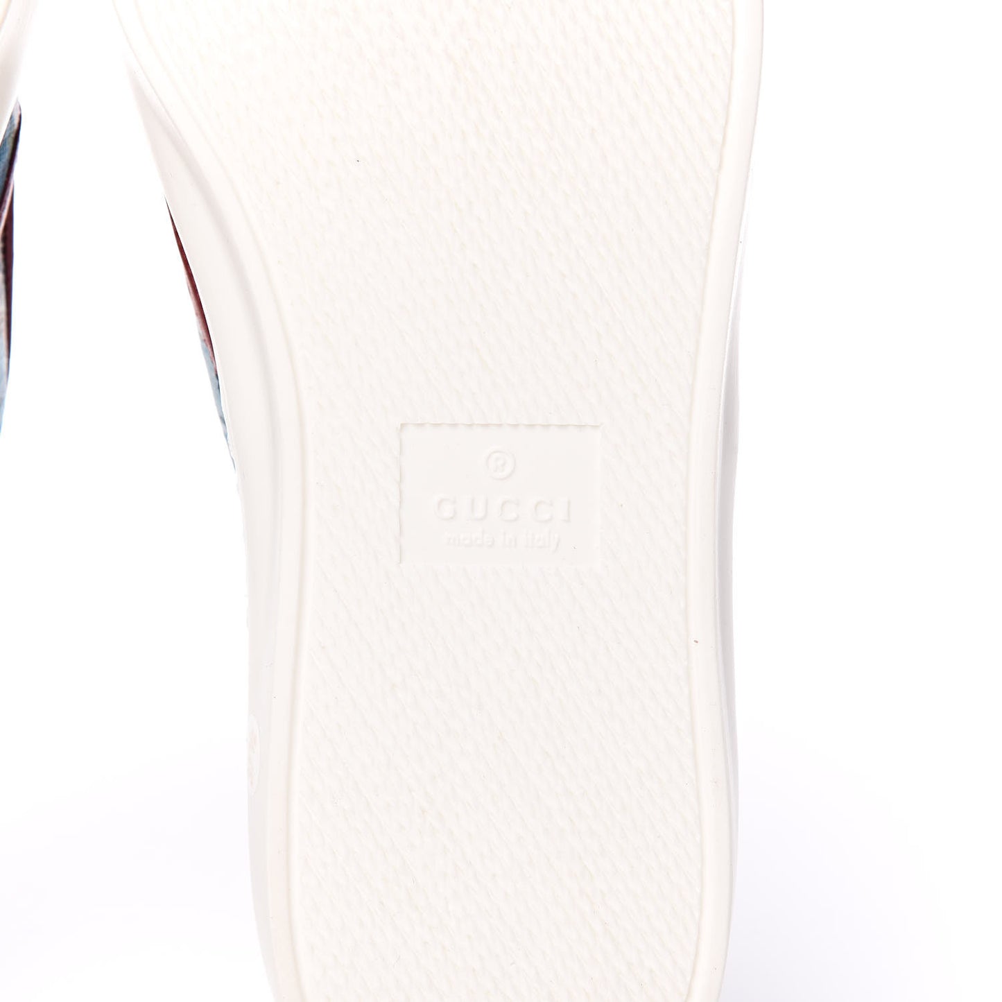 GG Supreme Monogram Blooms Womens Slip On Sneakers 37.5 Beige Blue Navy Red