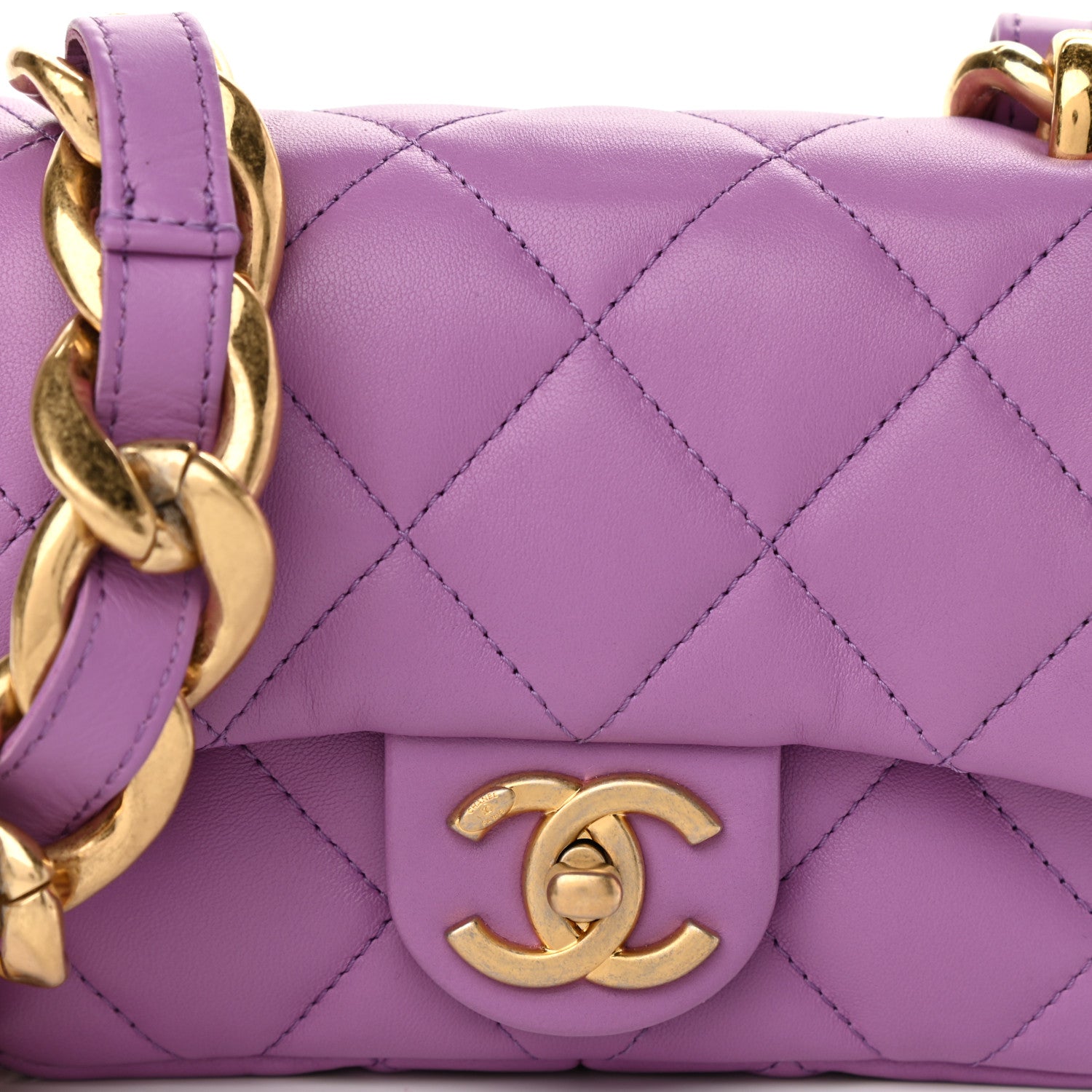 Chanel Lambskin Quilted Mini Funky Town Flap Purple 8 of 11