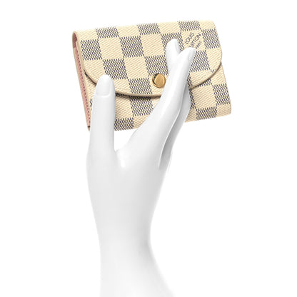 Louis Vuitton Damier Azur Rosalie Coin Purse Rose Ballerine 2 of 9