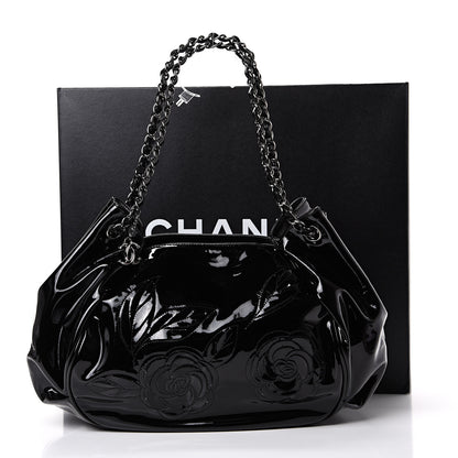 Chanel Patent Camellia Shoulder Bag Black 14 of 14