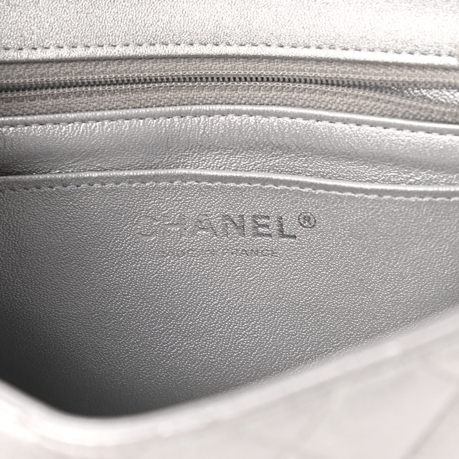 Chanel Metallic Lambskin Quilted Mini Square Flap Silver 6 of 10