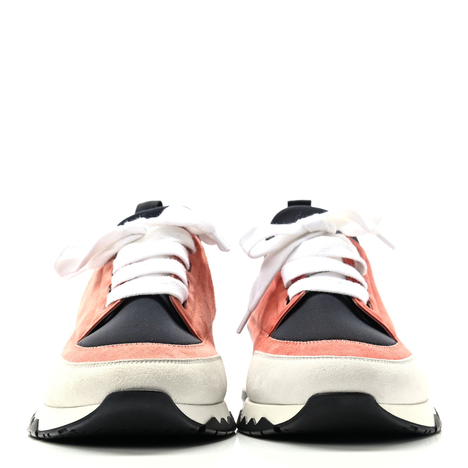 Hermes Technical Canvas Suede Goatskin Womens Stadium Sneakers 38.5 Black Multicolor 2 of 10