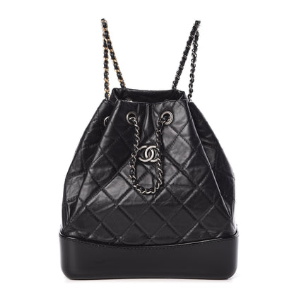 Chanel Aged Calfskin Quilted Small Gabrielle Backpack Black 1 of 10