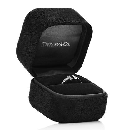 Tiffany 18K White Gold Diamond T Wire Ring 54 6.75 6 of 6
