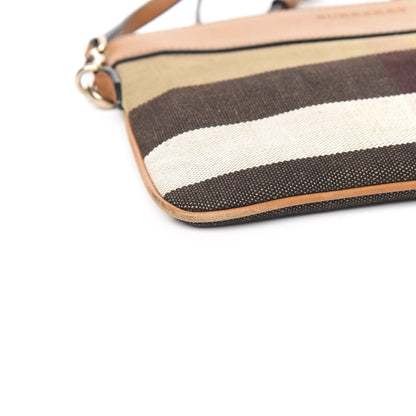 Burberry Mega Check Peyton Crossbody Clutch Bag Saddle Brown 8 of 10