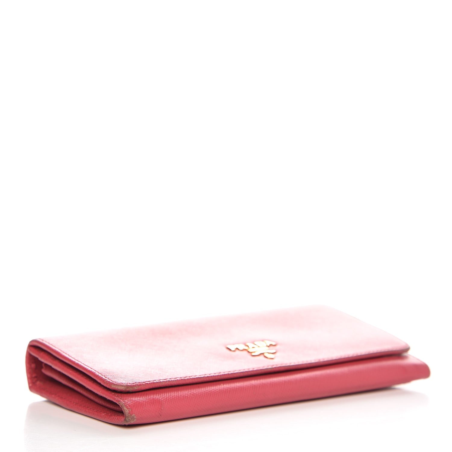 Prada Saffiano Metal Continental Flap Wallet Peonia 4 of 12