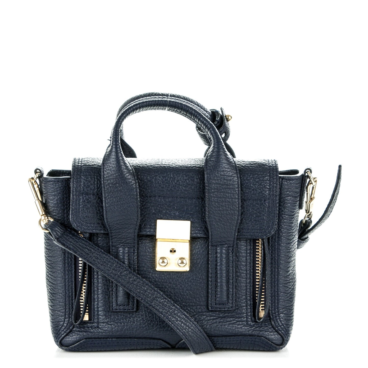 3.1 Textured Calfskin Mini Pashli Satchel Ink