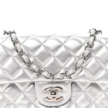 Chanel Metallic Lambskin Quilted Mini Rectangular Flap Silver 8 of 11