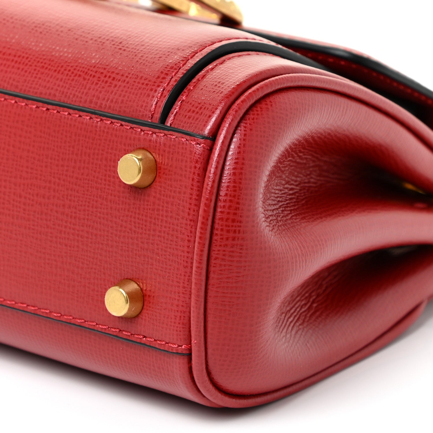Valentino Garavani Grainy Calfskin Mini Rockstud Alcove Top-Handle Bag Rouge Pur 8 of 13