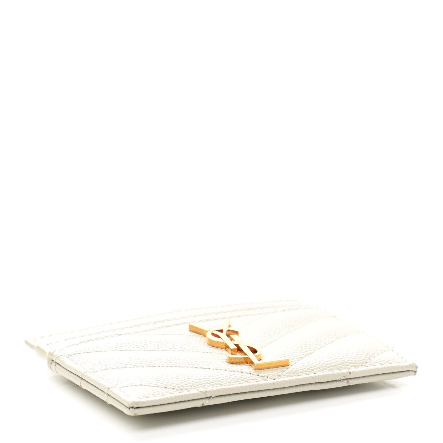 Grain De Poudre Matelasse Chevron Cassandre Credit Card Case Crema Soft