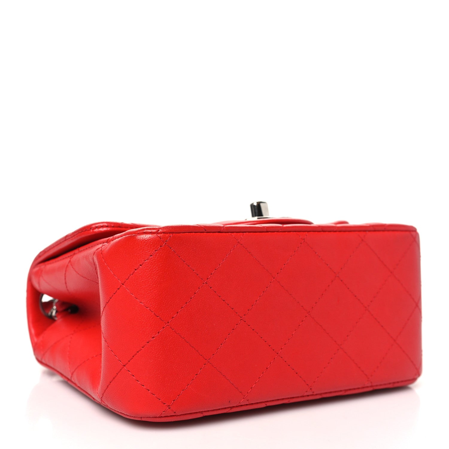 Chanel Lambskin Quilted Mini Square Flap Red 4 of 12