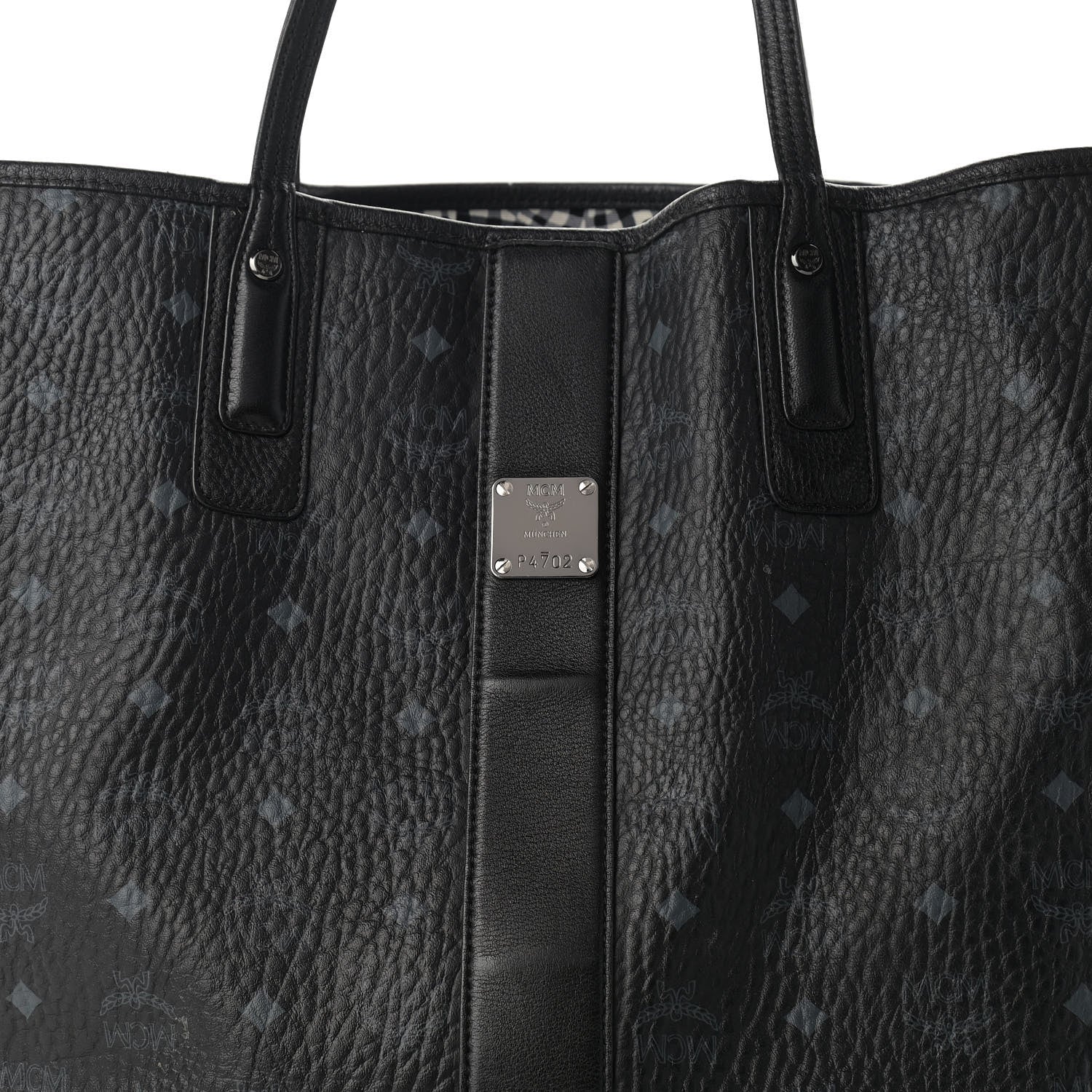 MCM Visetos Large Liz Reversible Shopper Tote Black 6 of 24