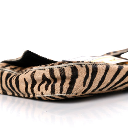 Fendi Calf Hair Zebra Print Baguette Brown 7 of 13