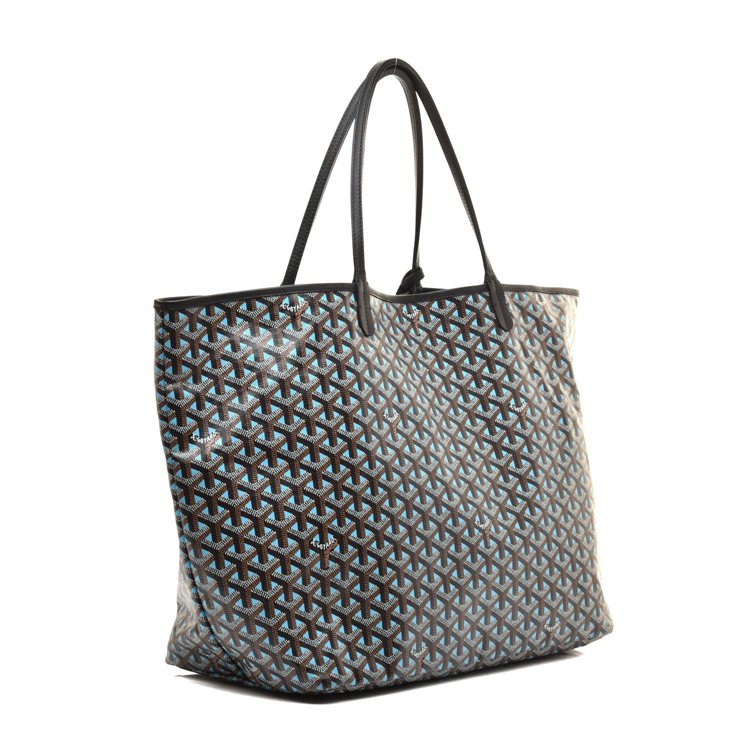 Goyard Goyardine Saint Louis Claire Voie GM Black Blue 3 of 8