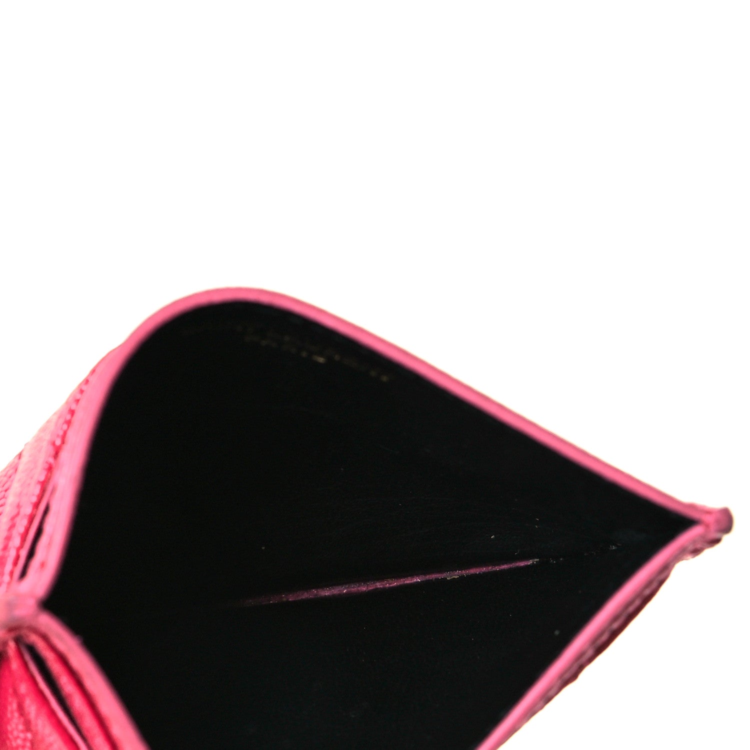 Saint Laurent Grain De Poudre Matelasse Chevron Monogram Credit Card Case Bubblegum 6 of 6