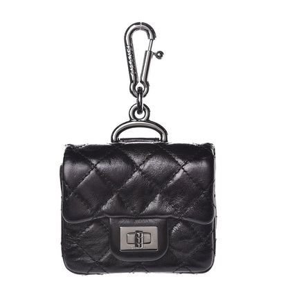 Chanel Glazed Calfskin Mini Reissue Pouch Charm Key Chain Black 1 of 3