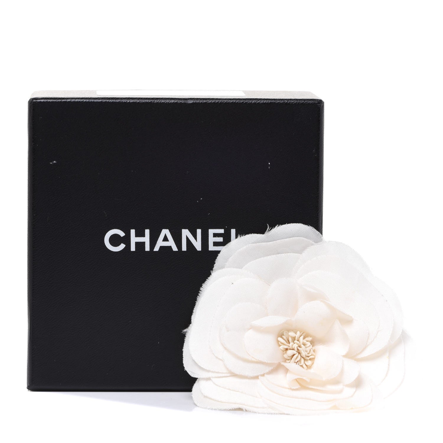 Chanel Silk Taffeta Camellia Brooch Pin White 5 of 5