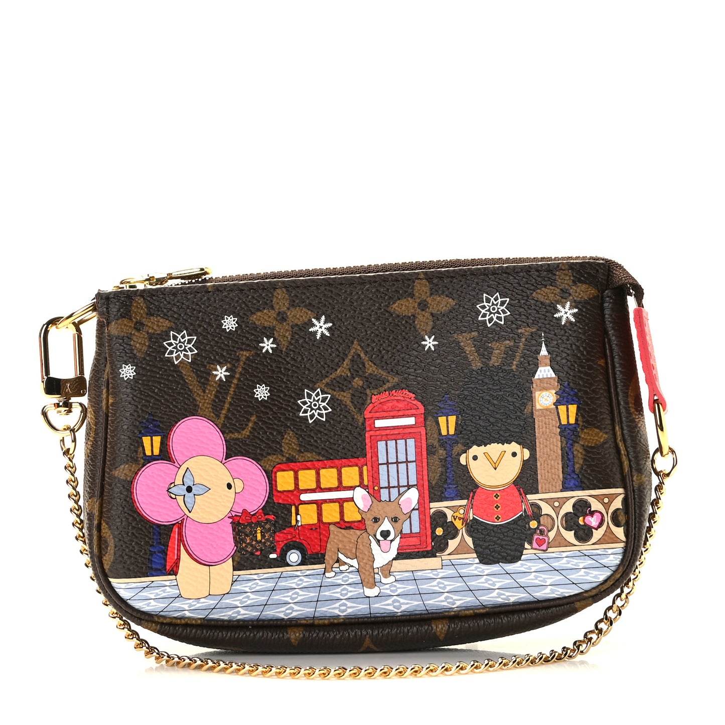 Monogram 2021 Christmas Animation London Mini Pochette Accessories Red