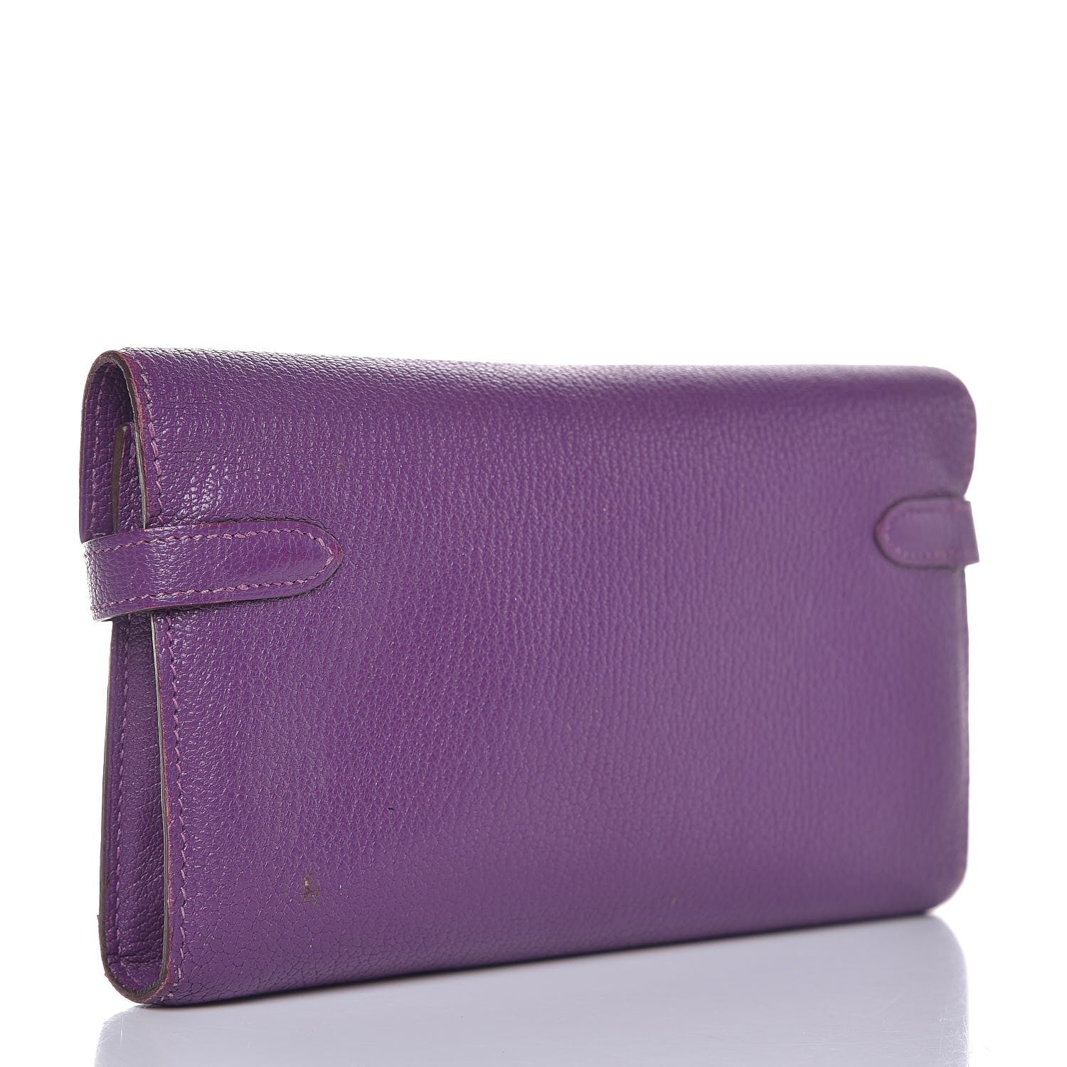 Hermes Chevre Mysore Kelly Longue Wallet Violet 3 of 15