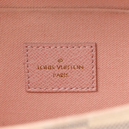 Louis Vuitton Damier Azur Pochette Felicie Chain Wallet Rose Ballerine 9 of 15