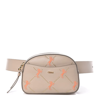 Chloe Smooth Calfskin Little Horses Embroidered Signature Belt Bag Pastel Grey 1 of 9