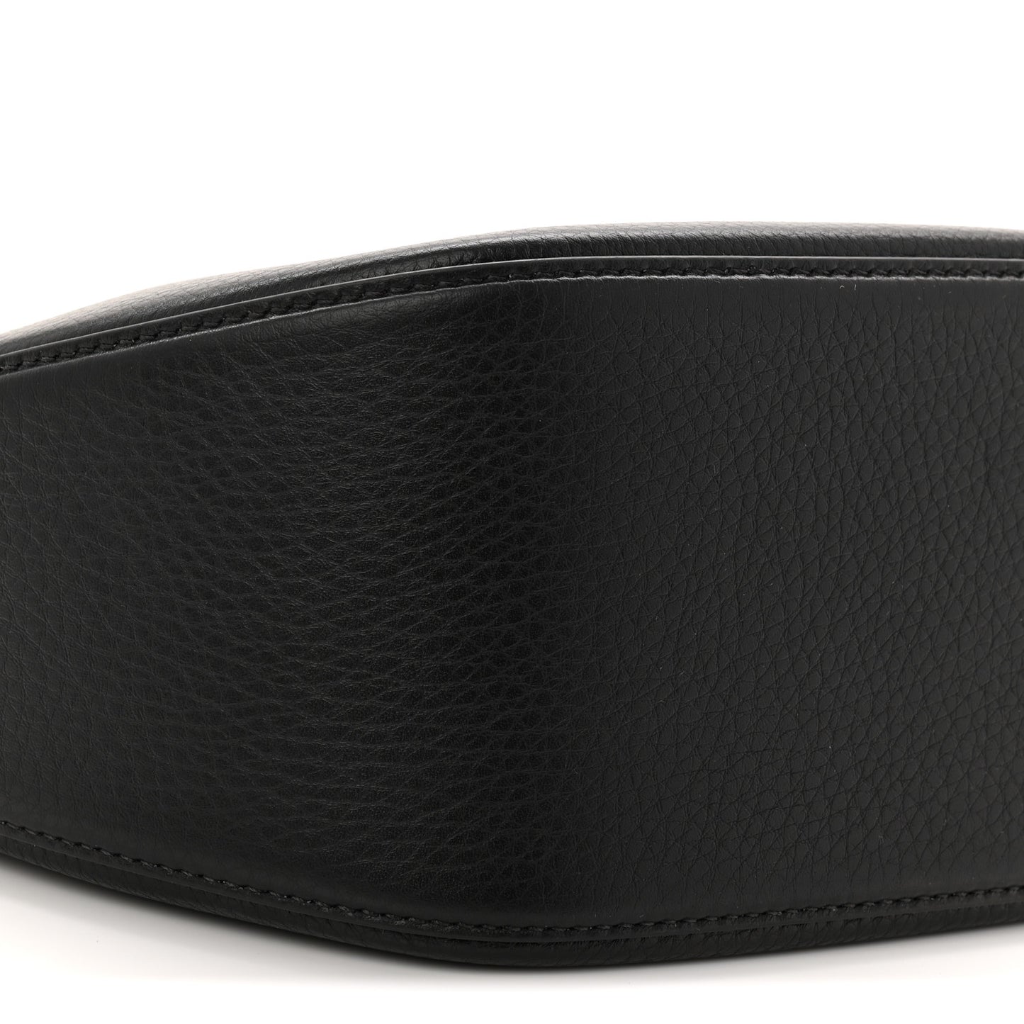 Grainy Calfskin Small Vlogo Moon Hobo Bag Black