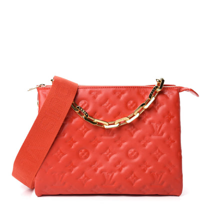 Louis Vuitton Lambskin Embossed Monogram Coussin PM Red 1 of 13
