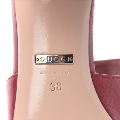 Gucci Malaga Kid Crystal Square G Madelyn Mules 38 Romantic Cerise 9 of 11