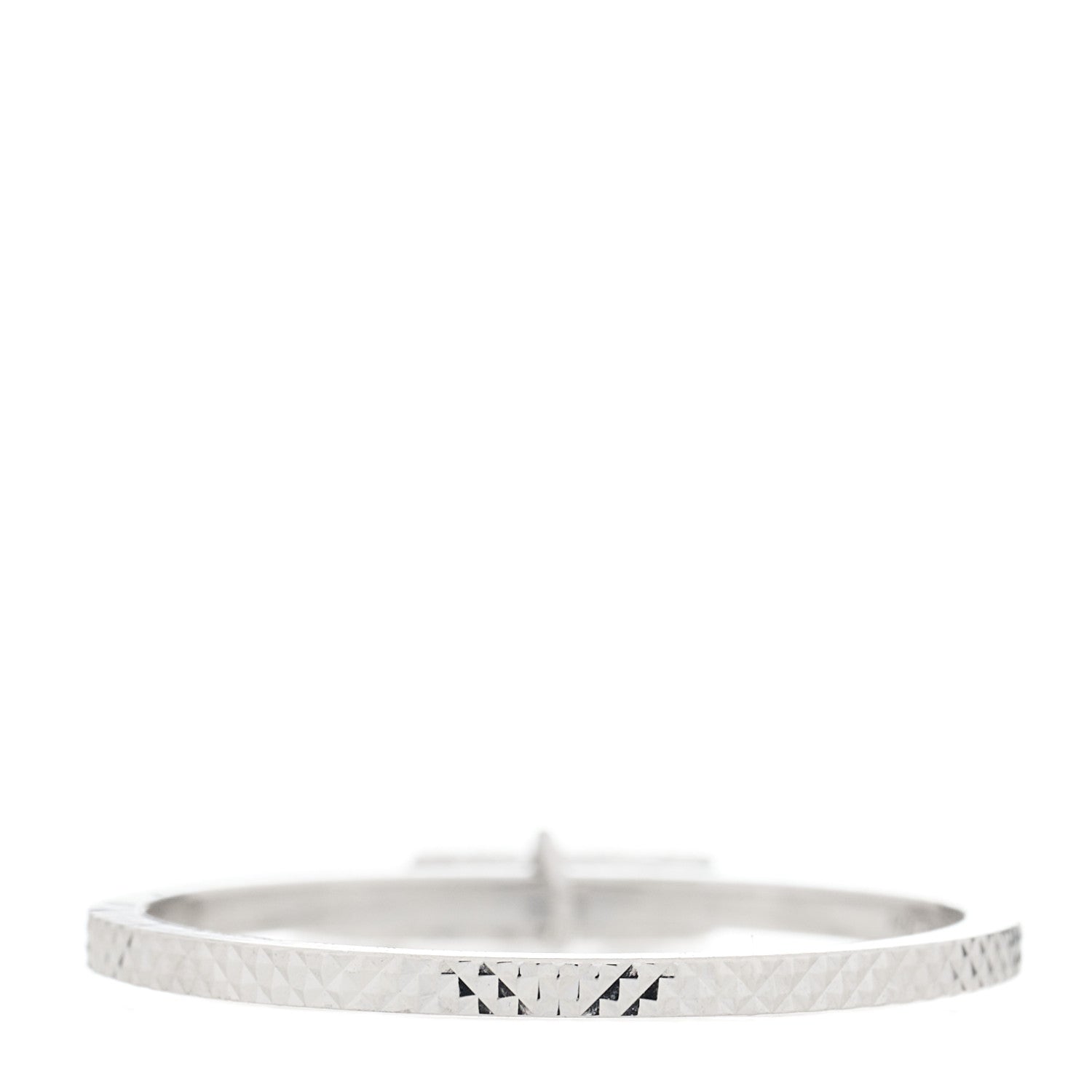 Gucci 18K White Gold Diamond Running G Charm Ring 55 7.25 3 of 6