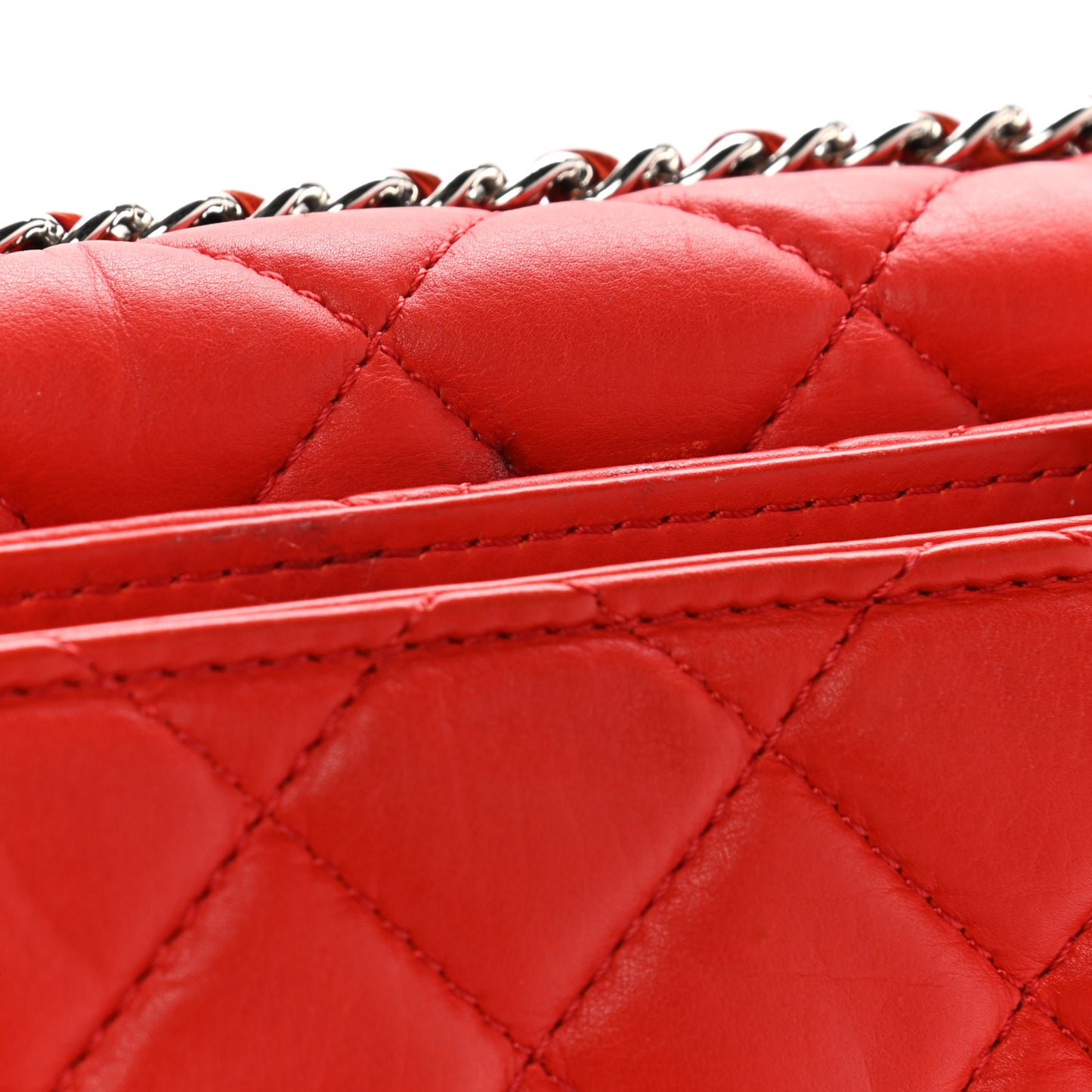 Lambskin Quilted Chanel 3 Maxi Flap Bag Red