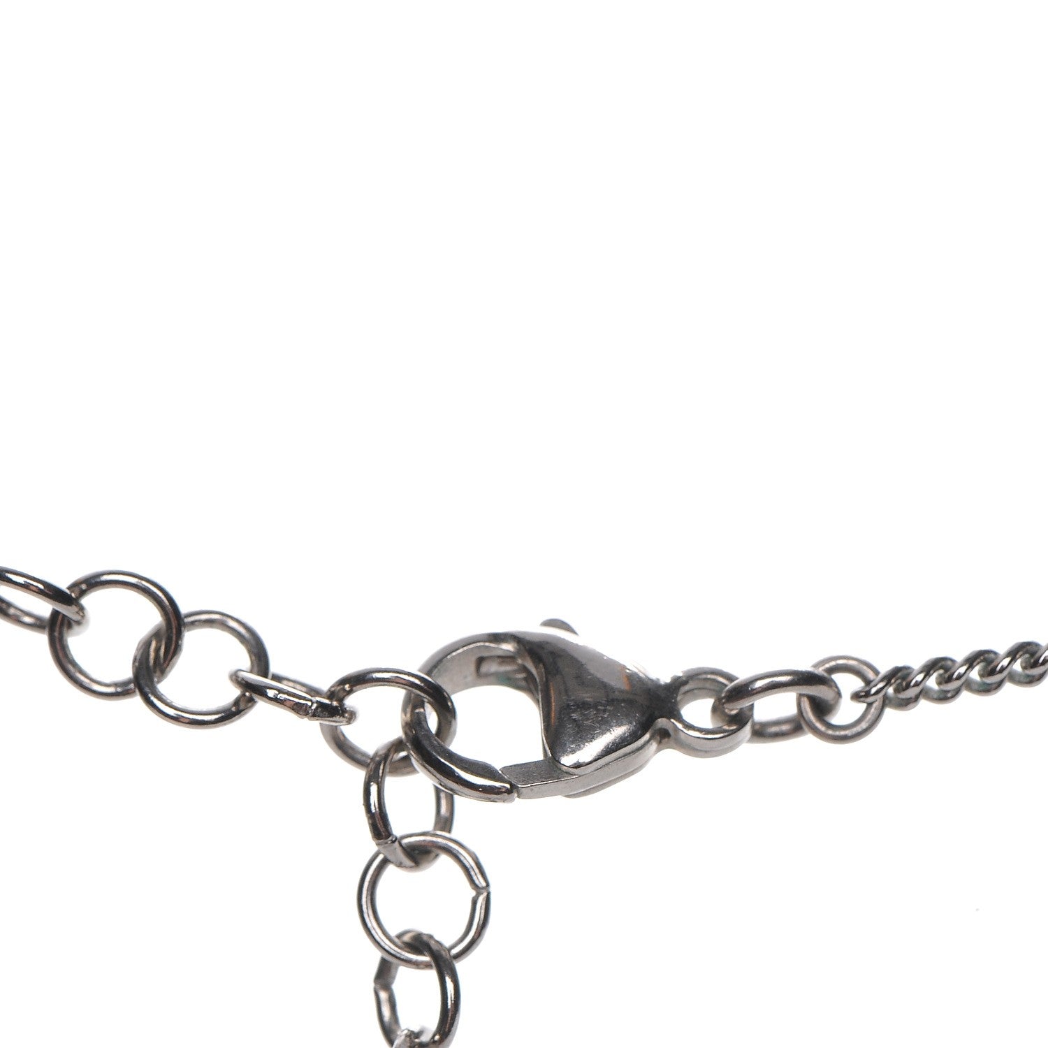 Chanel Crystal CC Pendant Necklace Silver 5 of 6