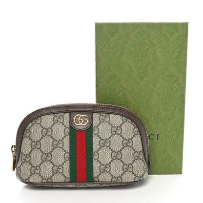 Gucci GG Supreme Monogram Textured Calfskin Web Medium Ophidia Cosmetic Case Beige Ebony New Acero 11 of 11