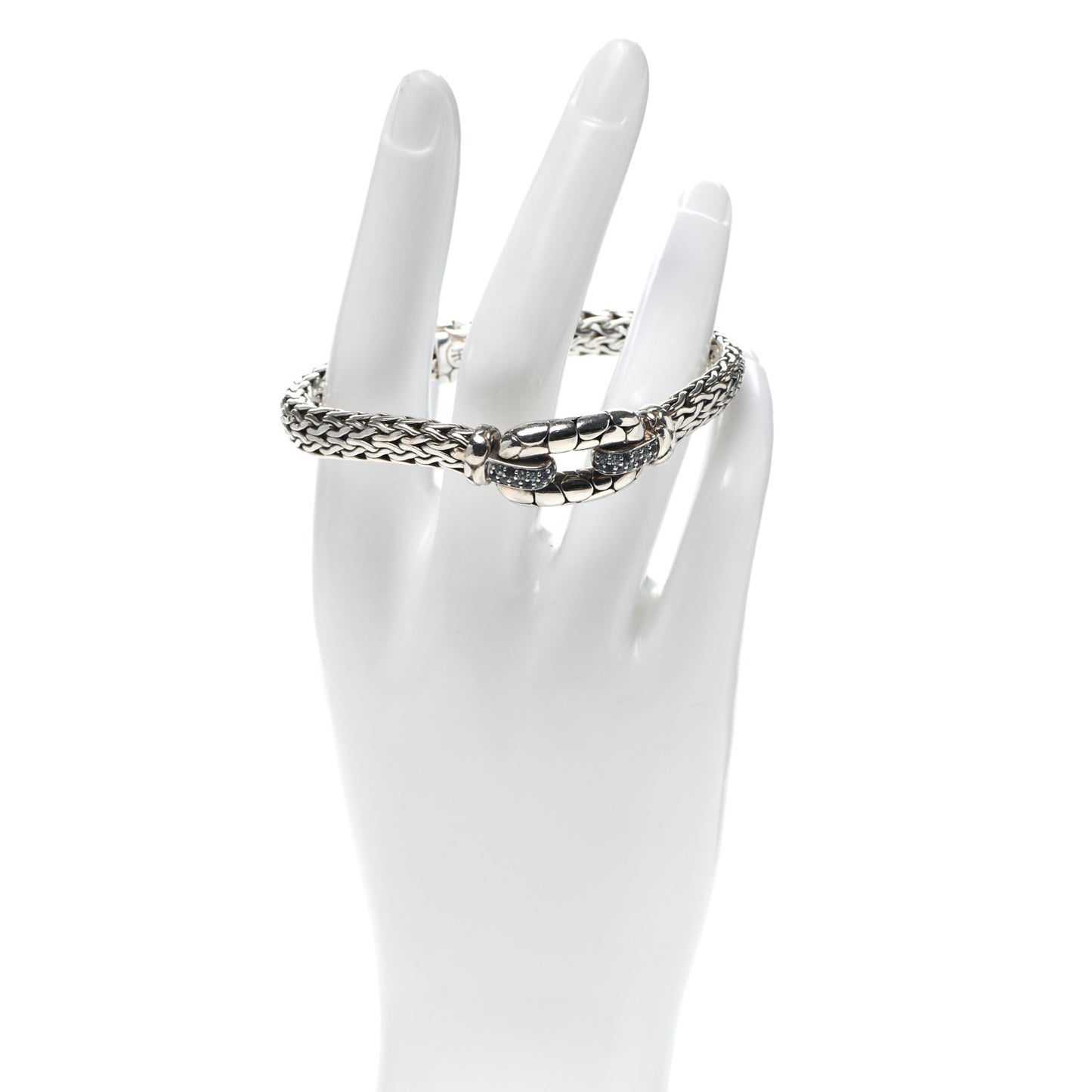 Sterling Silver Blue Topaz Iolite Kali Station Bracelet
