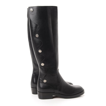 Christian Dior Shiny Calfskin Diorodeo High Boot 37.5 Black 4 of 8