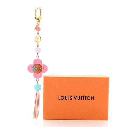 Louis Vuitton Resin Wood Vivienne Bag Charm Fuchsia Ecru White Caramel 5 of 5