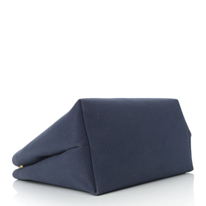 Celine Canvas Calfskin Horizontal Cabas Navy Tan 3 of 10