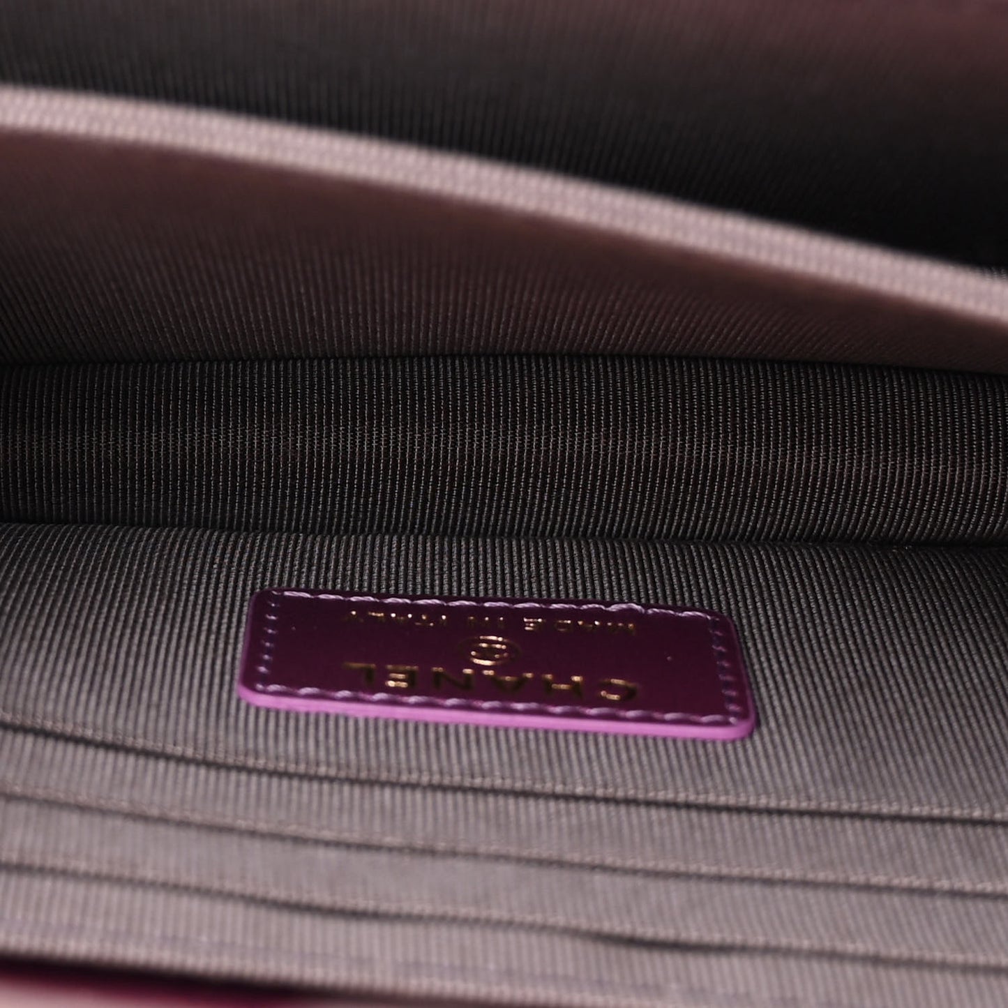 Iridescent Lambskin Quilted Mini Wallet On Chain WOC Purple