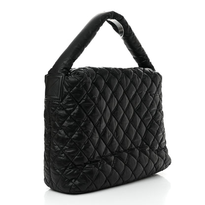 Chanel Nylon Quilted Coco Cocoon Hobo Black 3 of 12