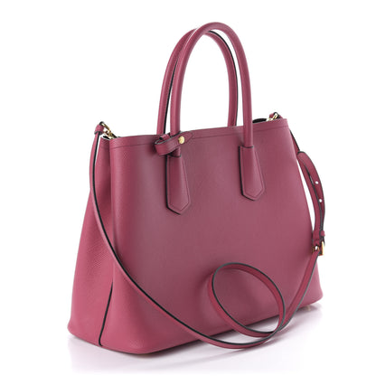 Prada Saffiano Cuir Medium Double Bag Peonia 3 of 10