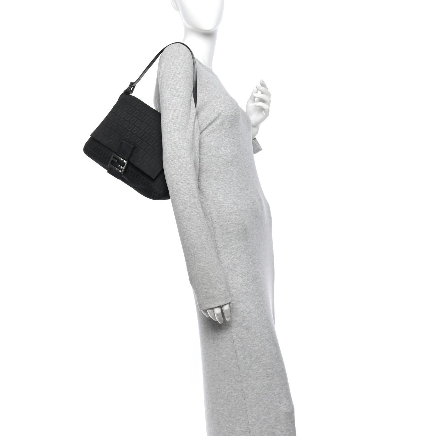 Fendi Zucchino Mama Baguette Black 2 of 10