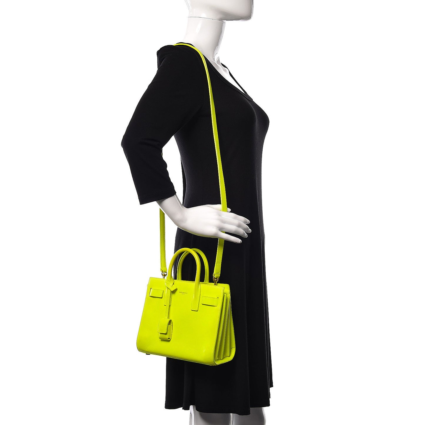 Calfskin Nano Sac De Jour Neon Yellow