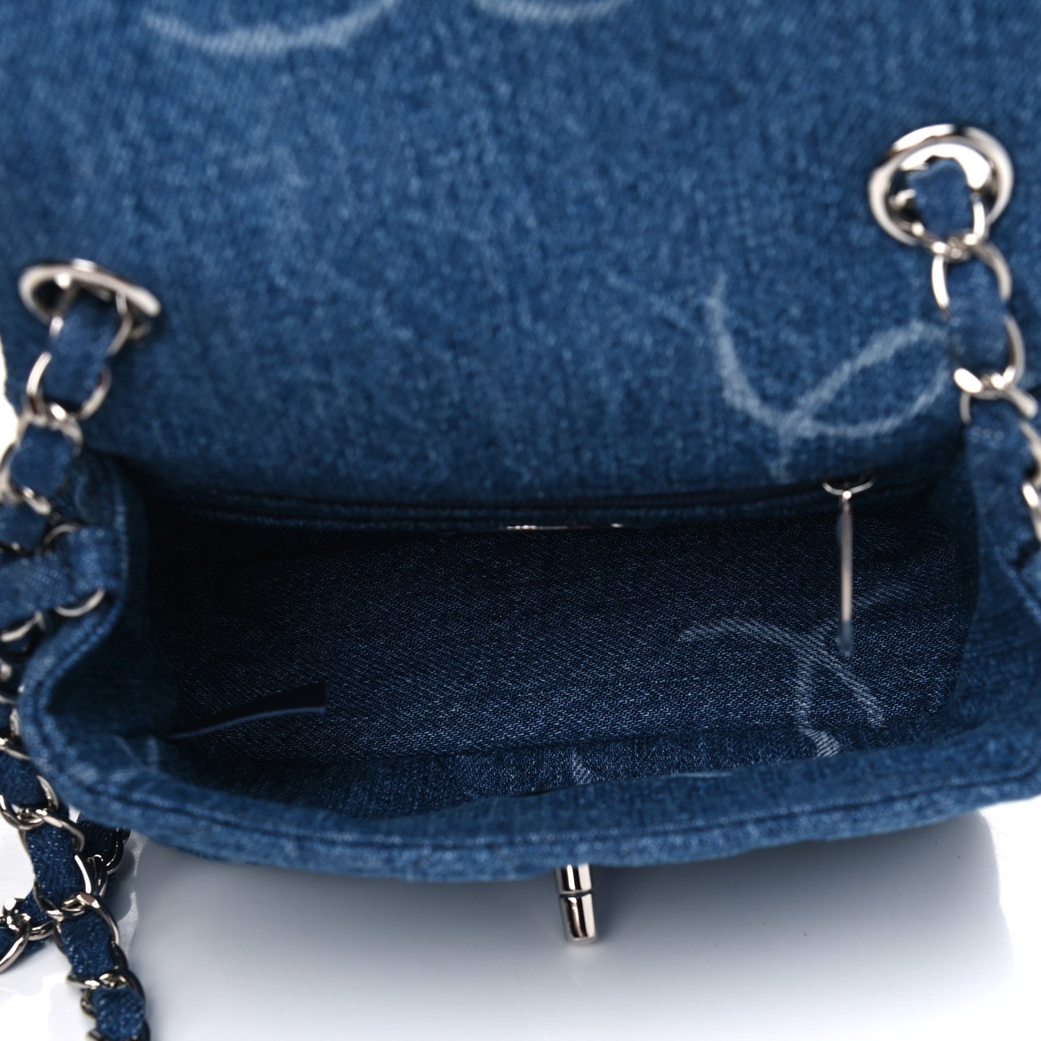 Chanel Denim CC Quilted Mini Square Flap Blue 4 of 4