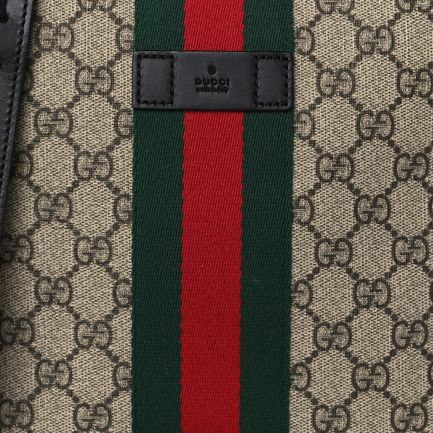 Gucci GG Supreme Monogram Web Messenger Bag Black 7 of 9